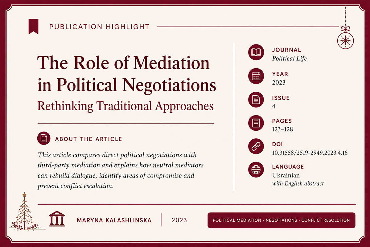 The Role of Mediation in Political Negotiations: Rethinking Traditional Approaches